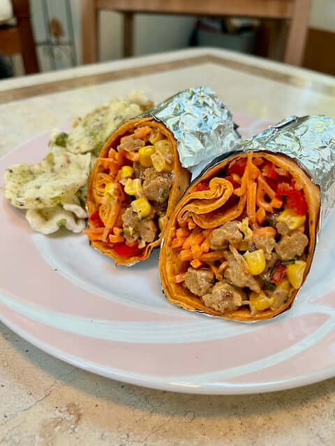 Meatless Taco "Chickn" Salad Wrap