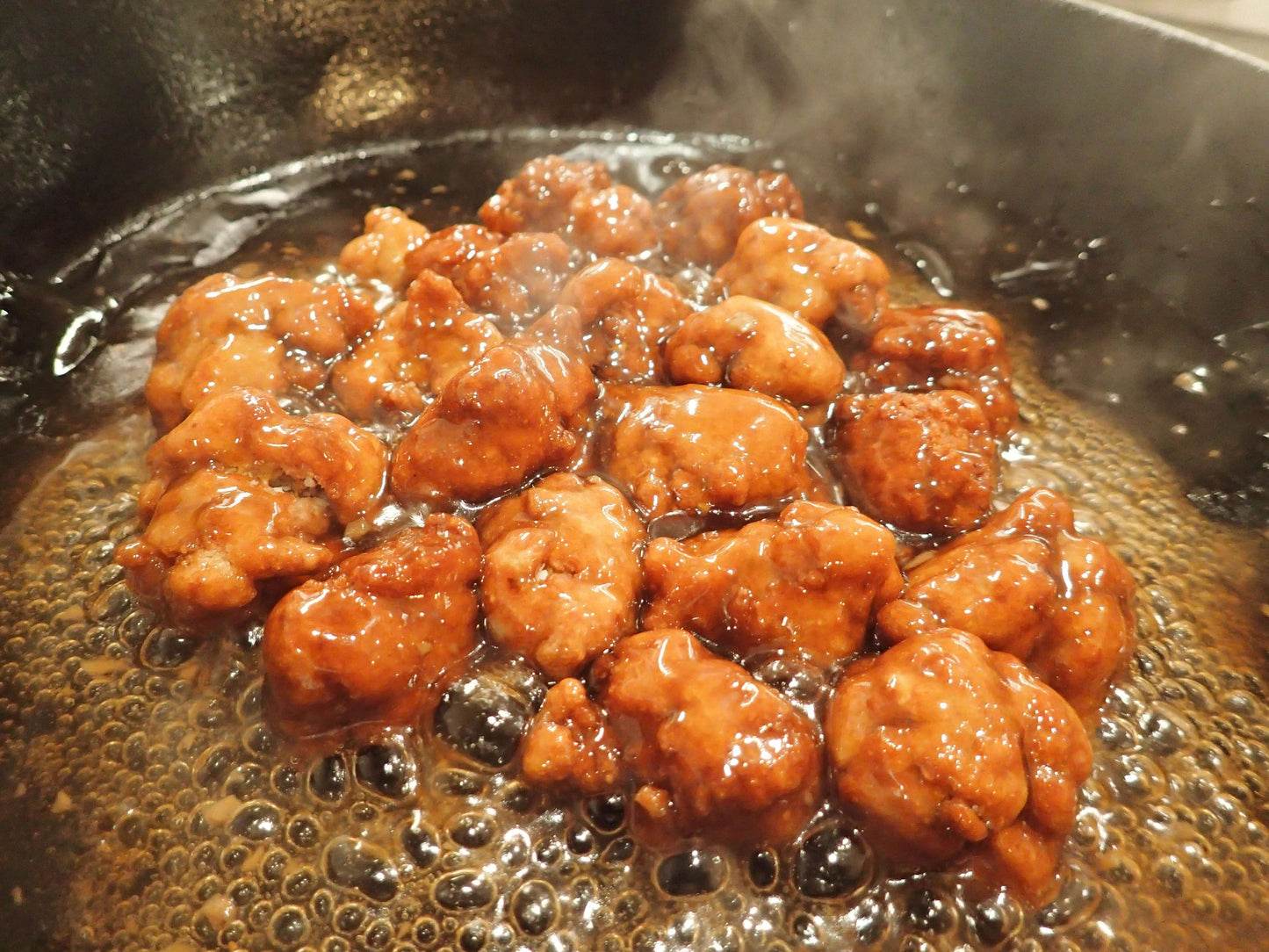 Original Plant Protein Mix crumbles cooking in a frying pan